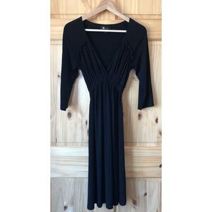 AB Studio Mock Wrap Figure Flattering Tie Back Dress Size M